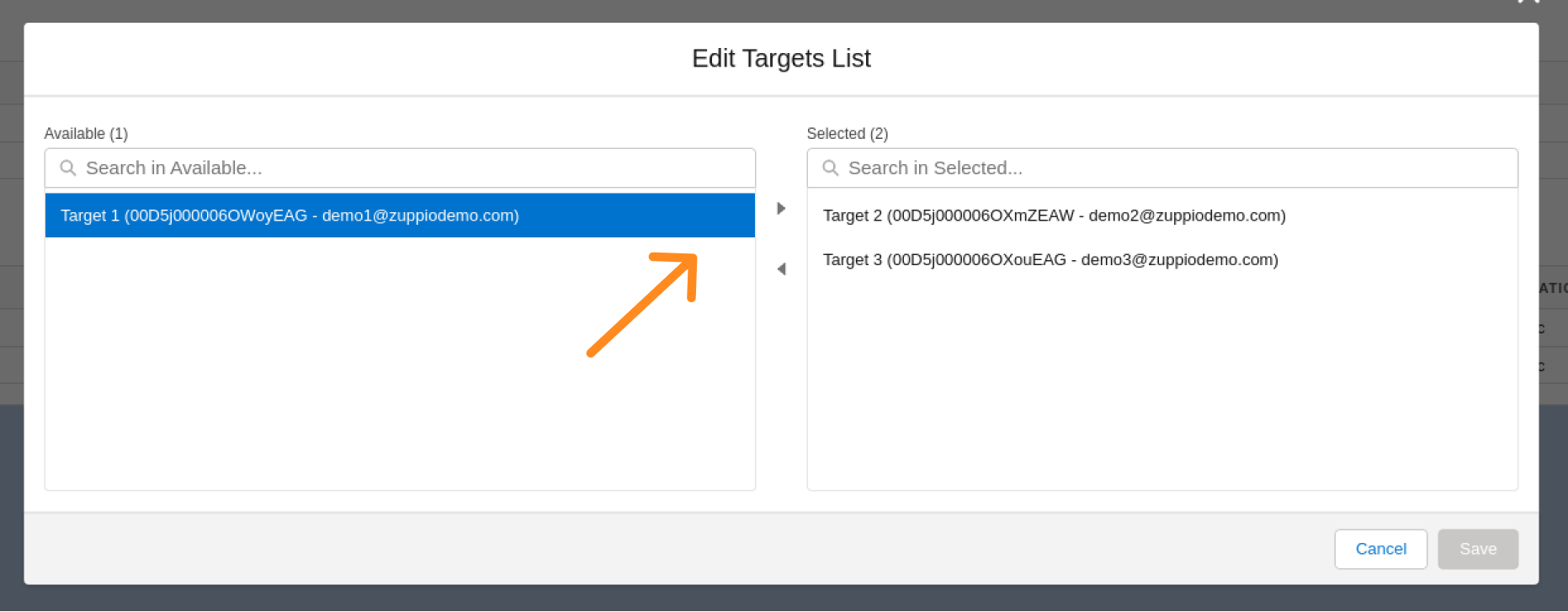 How to add target org to job in ZuppIO